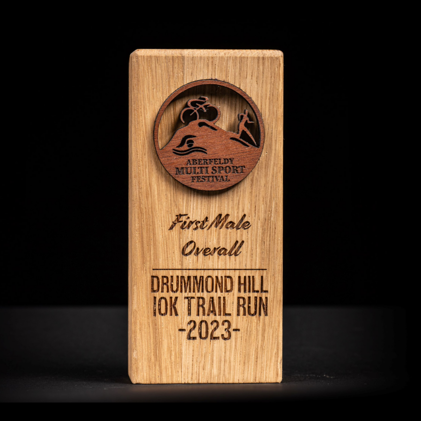 Narrow Oak Block Trophy