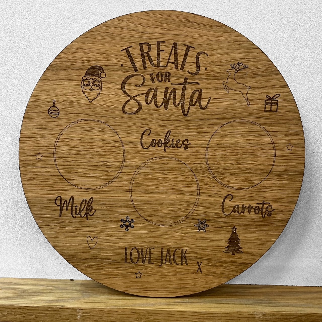 Christmas Eve board for Santa - round