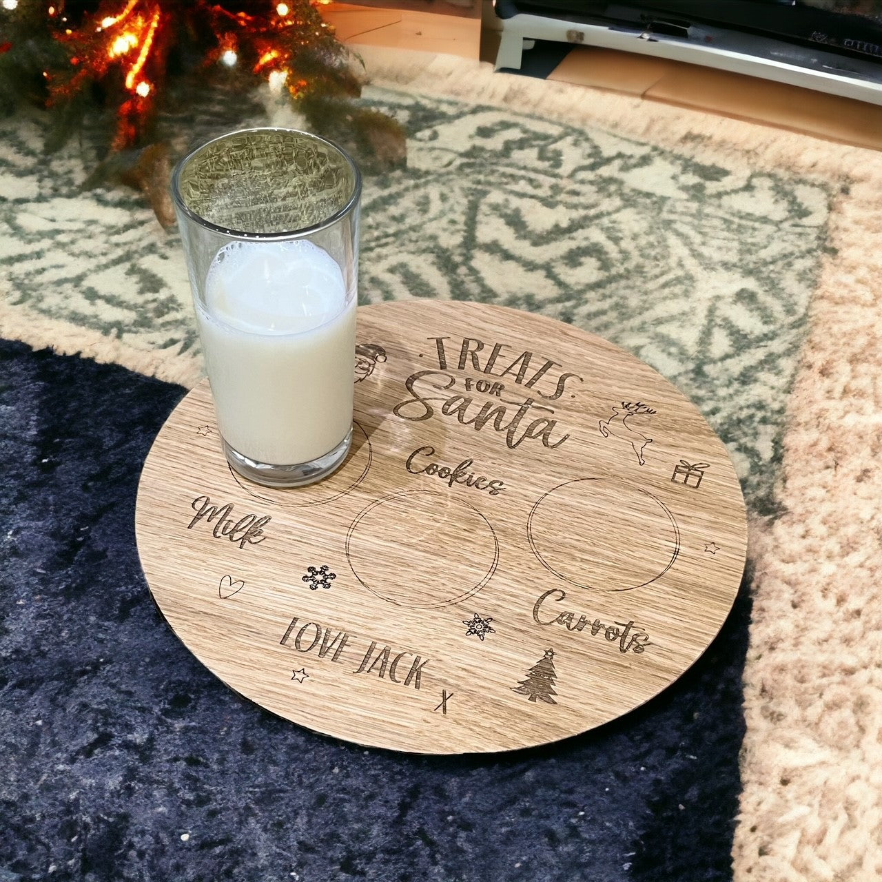 Christmas Eve board for Santa - round