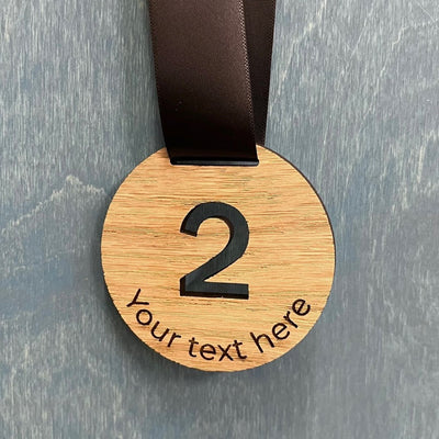 Personalised Oak Veneer Eco Place Medals