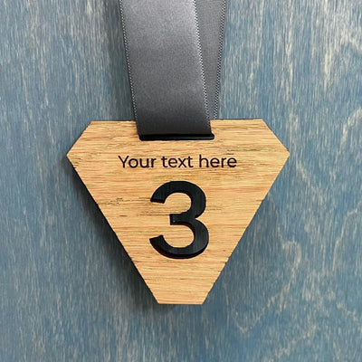 Personalised Oak Veneer Eco Place Medals