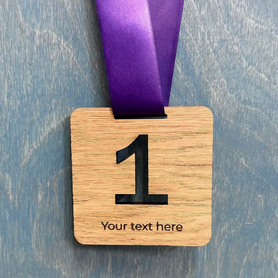 Personalised Oak Veneer Eco Place Medals