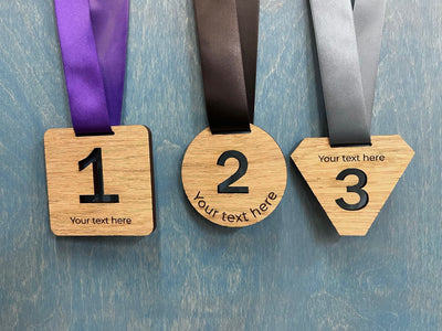 Personalised Oak Veneer Eco Place Medals